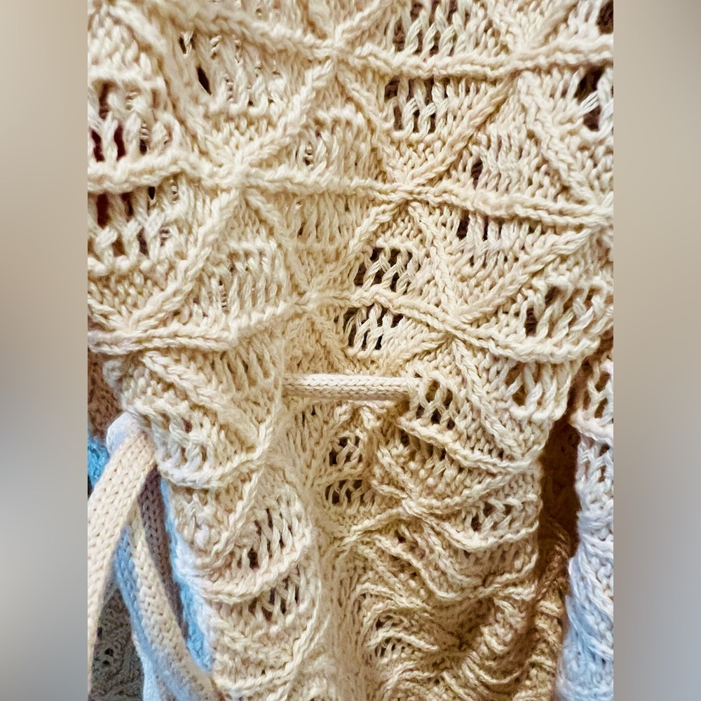 POL Crochet Open-Front Cardigan in Ivory - Picture 4 of 6